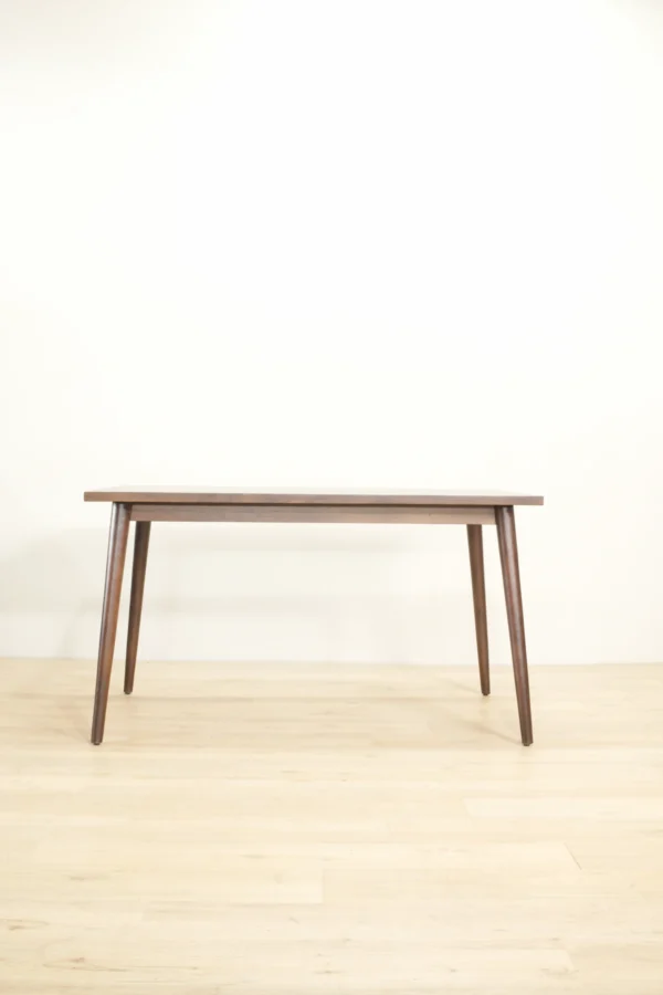 meja makan kayu jati minimalis scandinavian 140cm finishing salak brown jepara