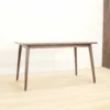 meja makan kayu jati minimalis scandinavian 140cm finishing salak brown jepara
