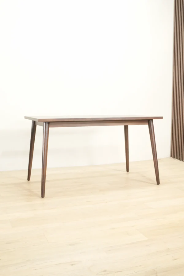 meja makan kayu jati minimalis scandinavian 140cm finishing salak brown jepara