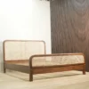 tempat tidur kayu jati kombinasi rotan minimalis scandinavian jepara