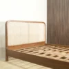 tempat tidur kayu jati kombinasi rotan minimalis scandinavian jepara