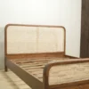 tempat tidur kayu jati kombinasi rotan minimalis scandinavian jepara