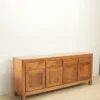bufet 4 pintu 4 laci kayu jati minimalis 180x75x40cm finishing natural gloss jepara