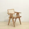 kursi chandigarh kayu jati kombinasi rotan finishing walnut doff