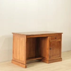 meja kerja kayu jati klasik 120x60x75cm finishing walnut jepara