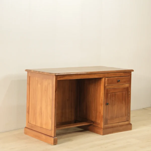 meja kerja kayu jati klasik 120x60x75cm finishing walnut jepara