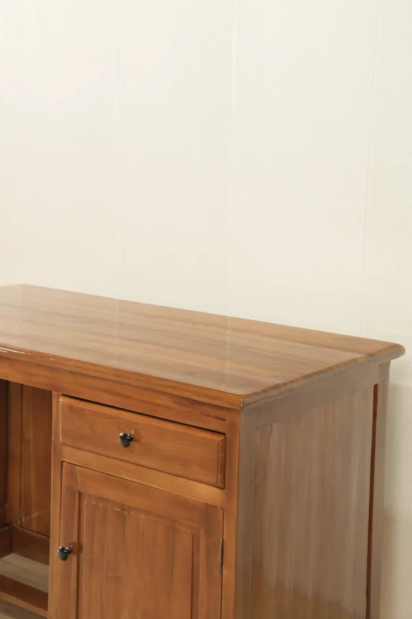 meja kerja kayu jati klasik 120x60x75cm finishing walnut jepara