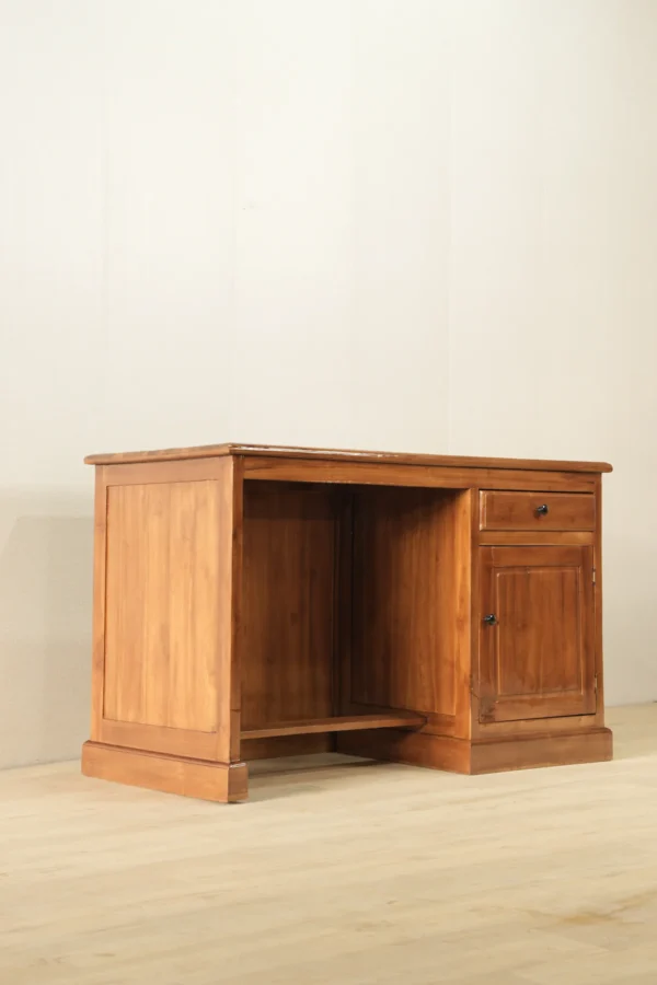 meja kerja kayu jati klasik 120x60x75cm finishing walnut jepara